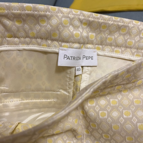 🇮🇹 $150 Patrizia Pepe IT40 (XS/S) cropped pants jacquard LIKE NEW - Picture 7 of 8